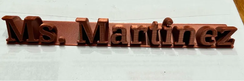 Ms. Martinez Name Plaque
