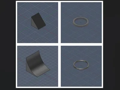 scaleable Slope Ramp Triangle Smooth Ring