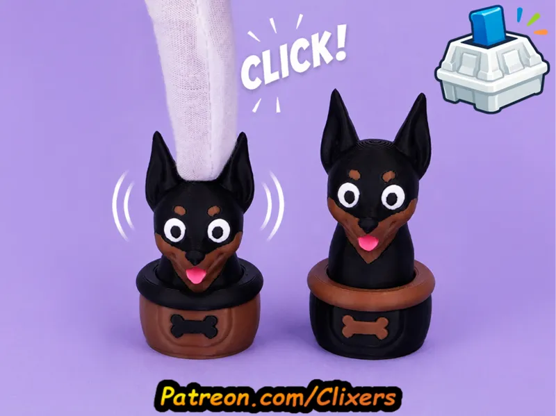 Doberman Dog Clicker STL