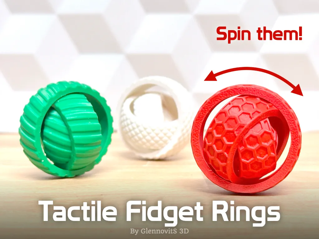 Tactile Fidget Rings (spinning fun toy) view 2
