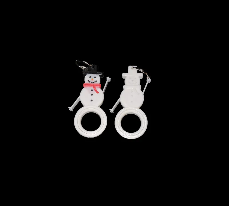 Snowman spinner fidget keychain
