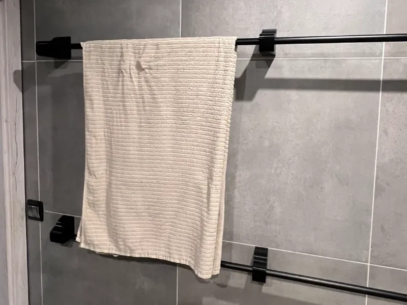 No-Drill Double Towel Rail / Rod Holder – Bathroom