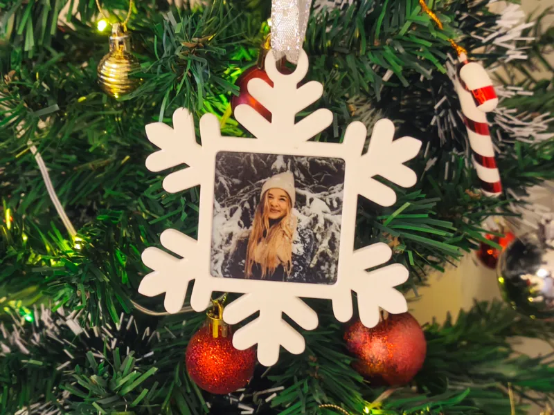 Snowflake Photo Christmas Ornament