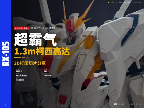 Modelo para impresión 3D: 1.3m柯西高达立像 — referencia de MakerWorld