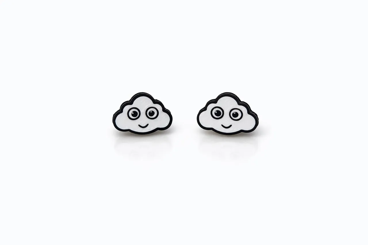 Cloud Pin Earring view 3