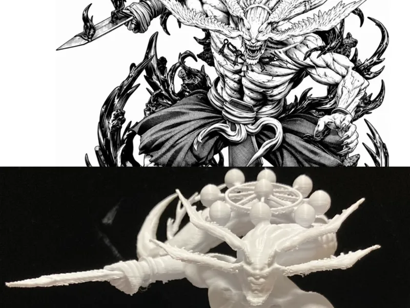 A figure of Mahoraga from Jujutsu Kaisen.