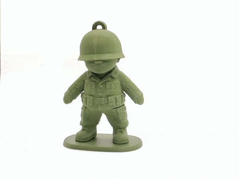 Sgt Flex Green Army Man Flexi & Keychain
