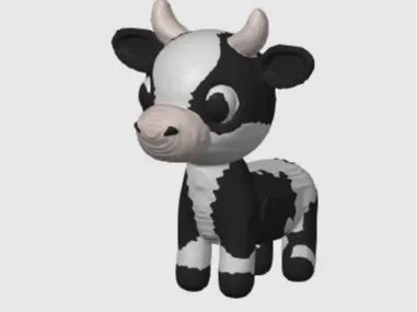 Black and white cute cow