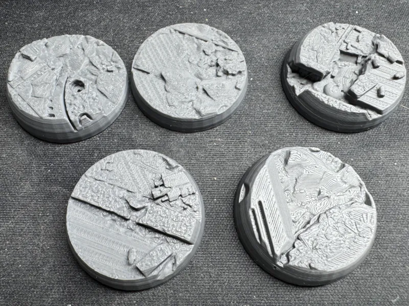 32mm tabletop base with terrain features - set 3