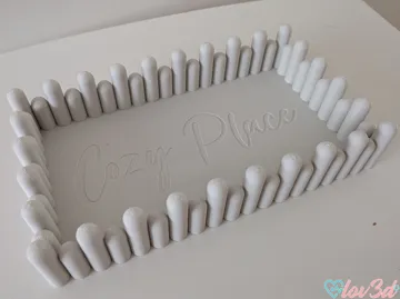 Bandeja organizadora: Modern Wavy Picket Decor Tray - Cozy Place / Blank — vista de referencia 3