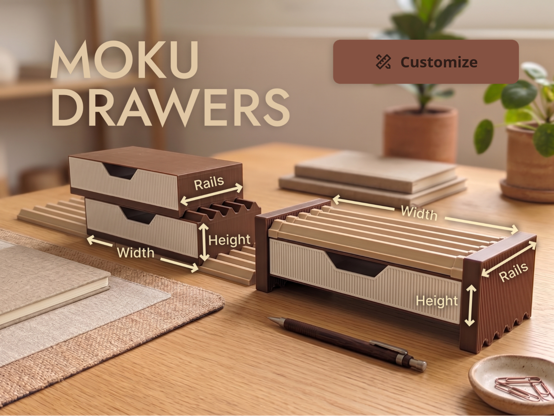 Moku Drawers - Parametric Modular Storage