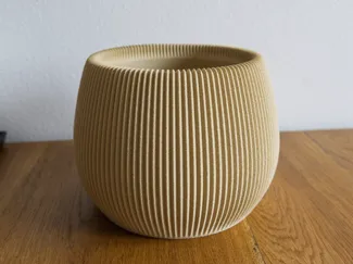 Modern vase / plant pot design, fuzzy skin