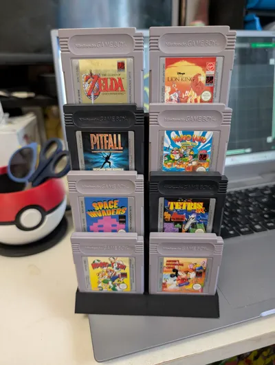 Used Gameboy Carts Gameboy Cart Stand by 3DMerchandMoreMakerWorld: Download Free 3D Models