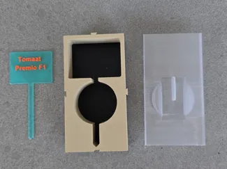 plantlabel, storage box and lid, seeds, label