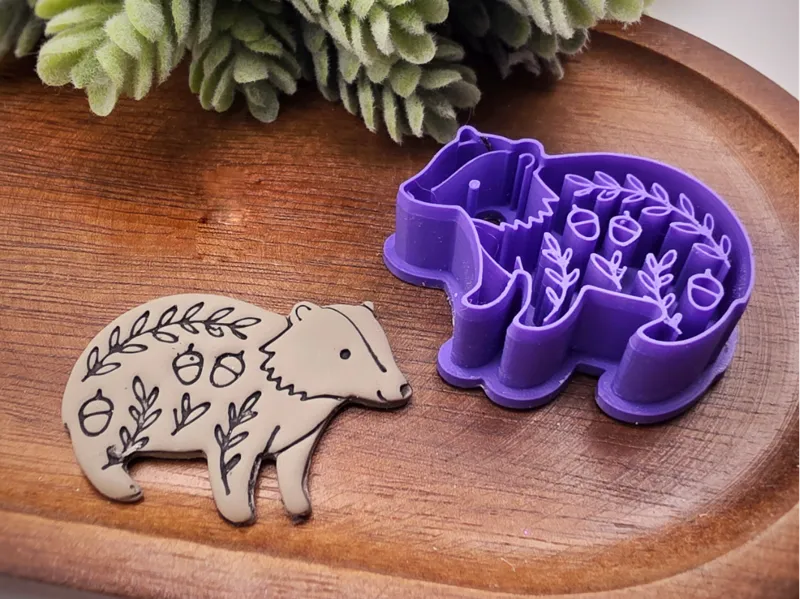 Woodland Badger Polymer Clay Cutter