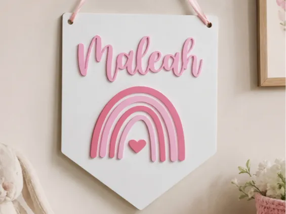 Personalised Rainbow Nursery Wall Sign