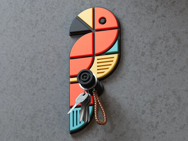 Bird / Key Holder For Wall
