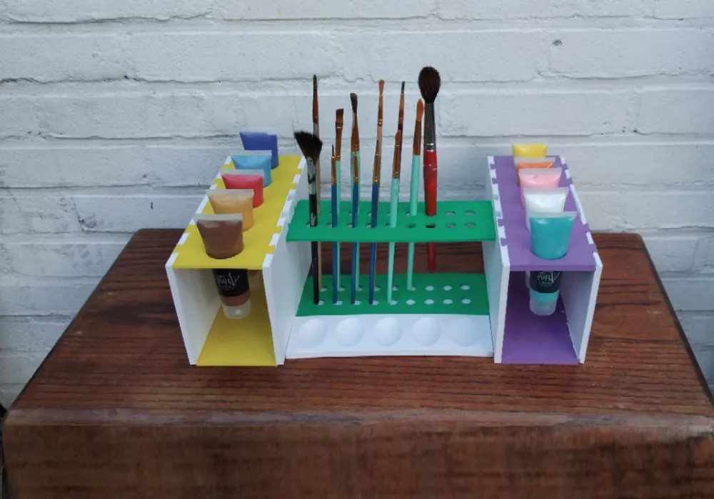 Brush and Paint Holder - Free 3D Print Model - MakerWorld