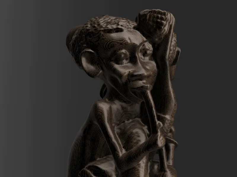 African wood carved family
