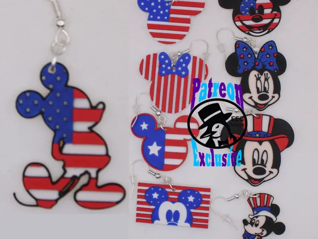 Mickey 4th of July Earrings