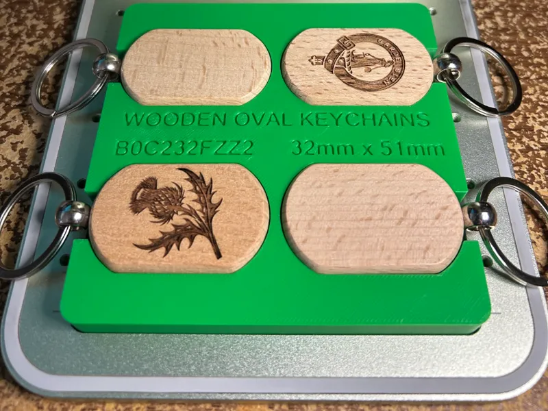 xTool F1 Wooden Oval Keychain (32mm x 51mm) Jig