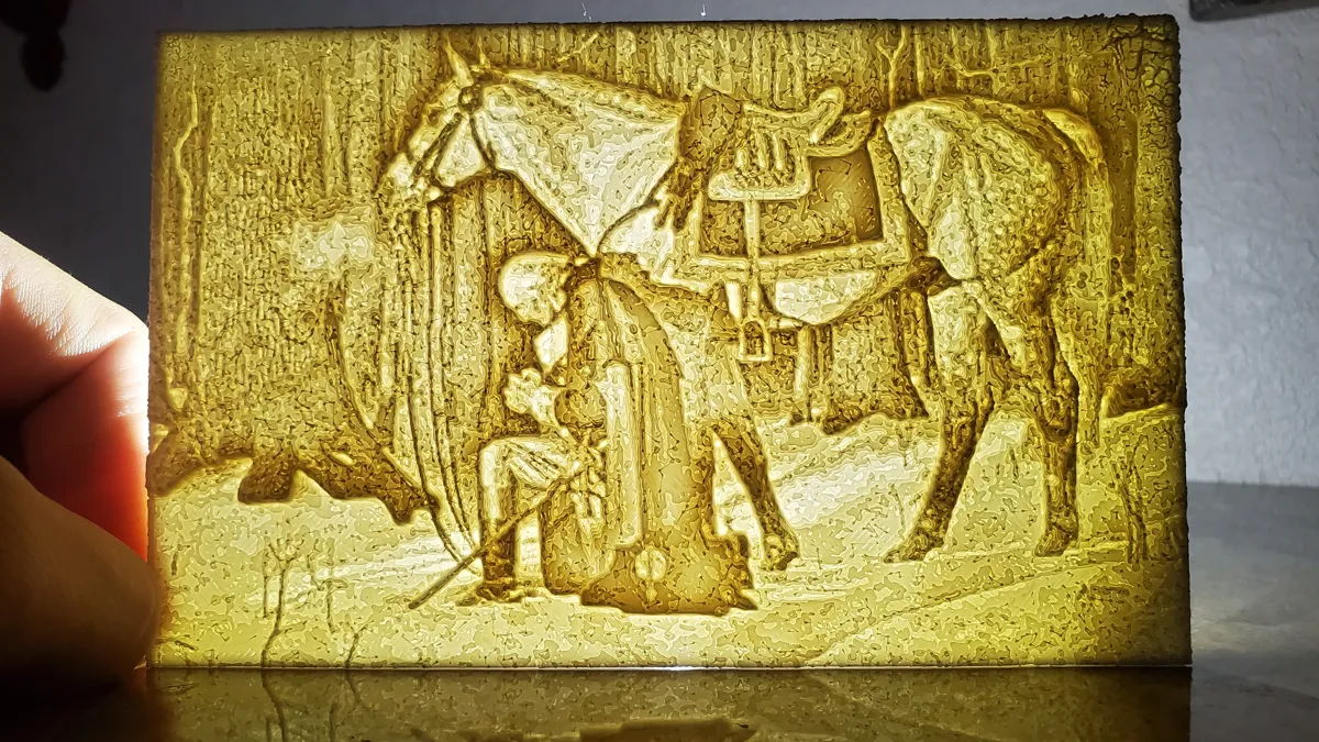 Lithophane George Washington en prière