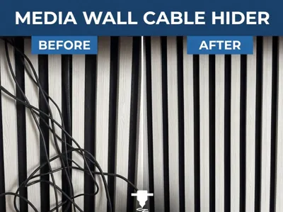 Cable hiders for Acoustic/Media wall panelling