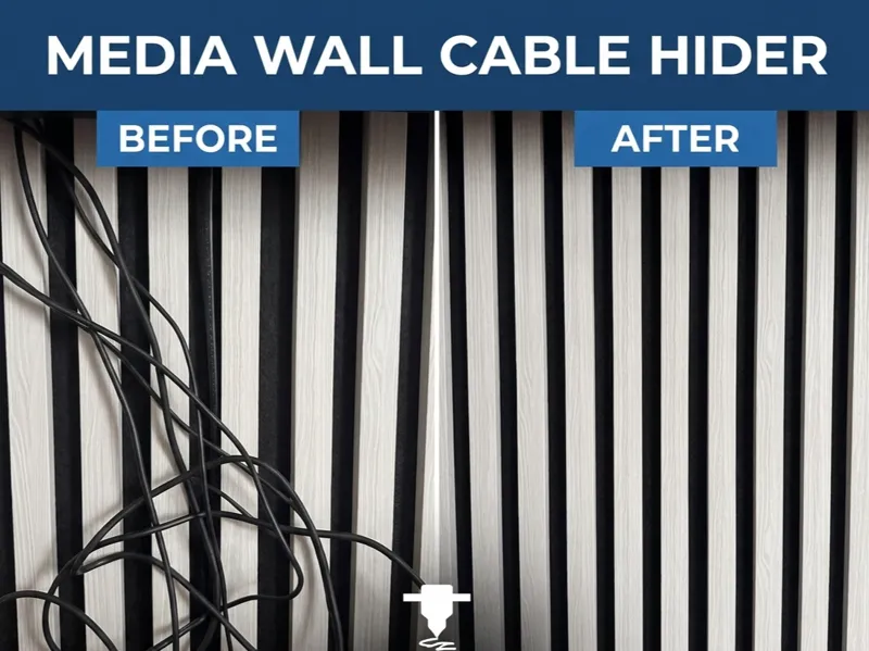 Cable hiders for Acoustic/Media wall panelling