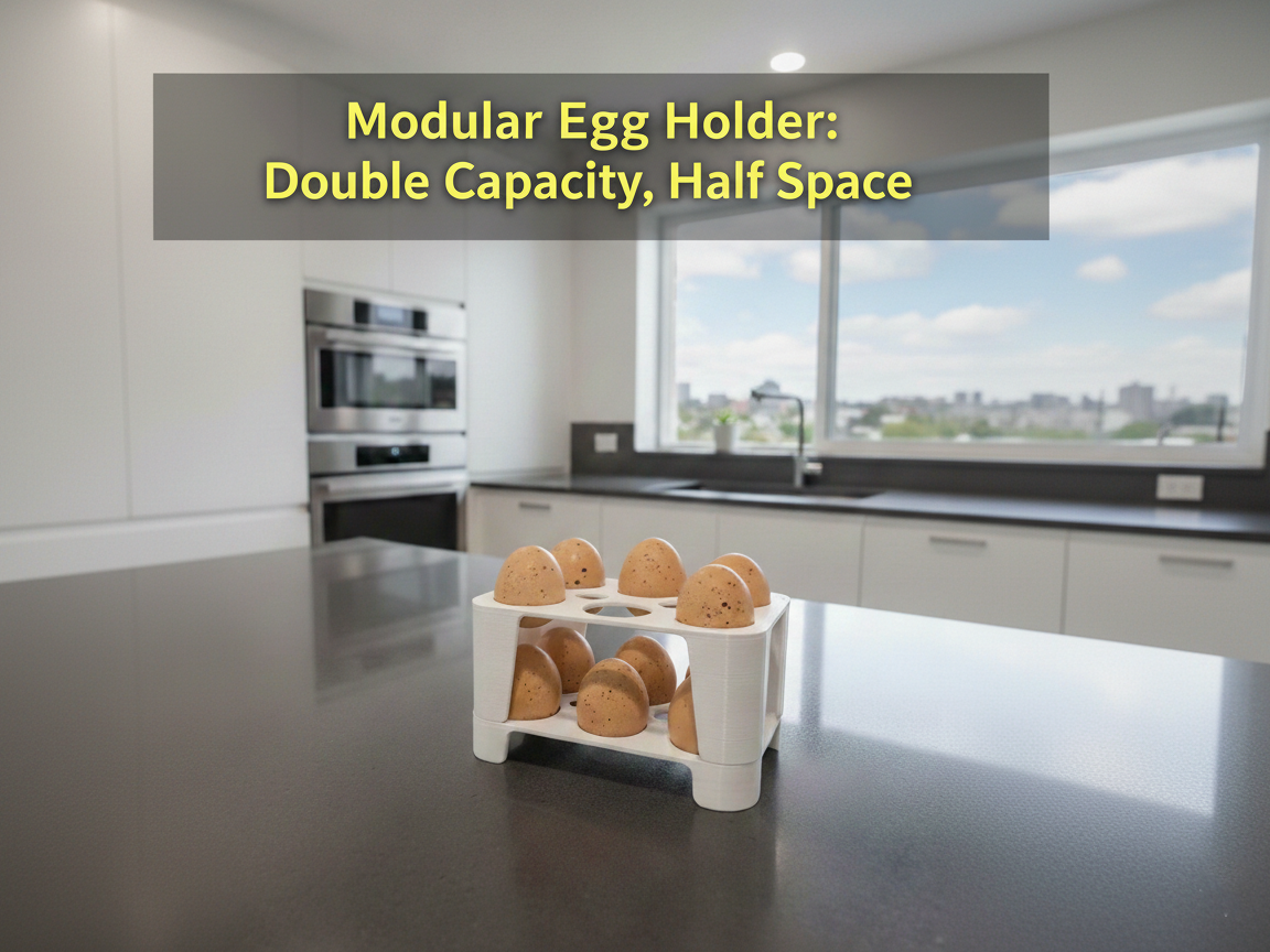 Modular Egg Holder: Double Capacity, Half Space