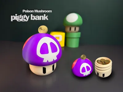 Super Mushroom Piggy Bank Savings Box mushroom poison