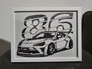 gt86 toyota 24x18 line art