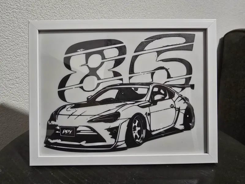 gt86 toyota 24x18 line art