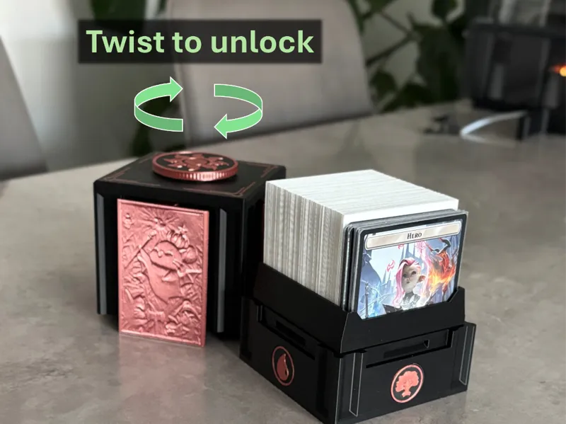 Deck Box with Sliding Panel Lock (MTG Commander)