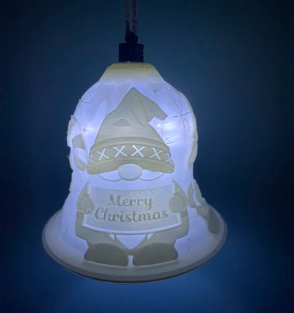 Cloche de Noël lithophane gnome