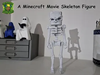 A skeleton figure from the Minecraft movie