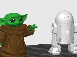 Baby yoda + R2D2