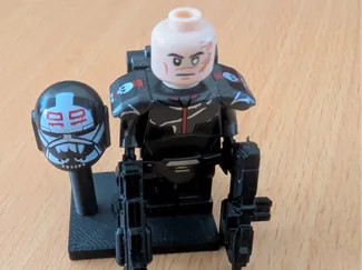 Minifigure Stand with Helmet Mount