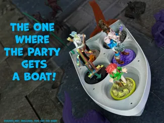 Mini Row Boat for DnD Daggerheart TTRPG tray