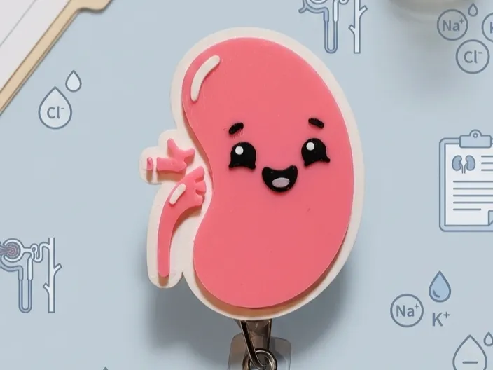 Cute Happy Kidney Badge Reel Face