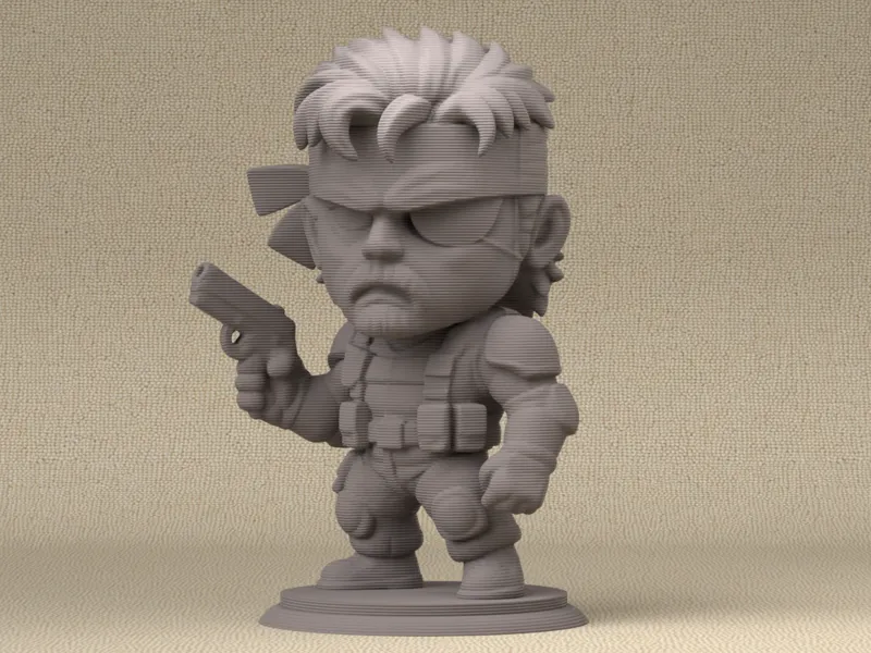 Solid Snake From MGS Inspired Kawaii Figure