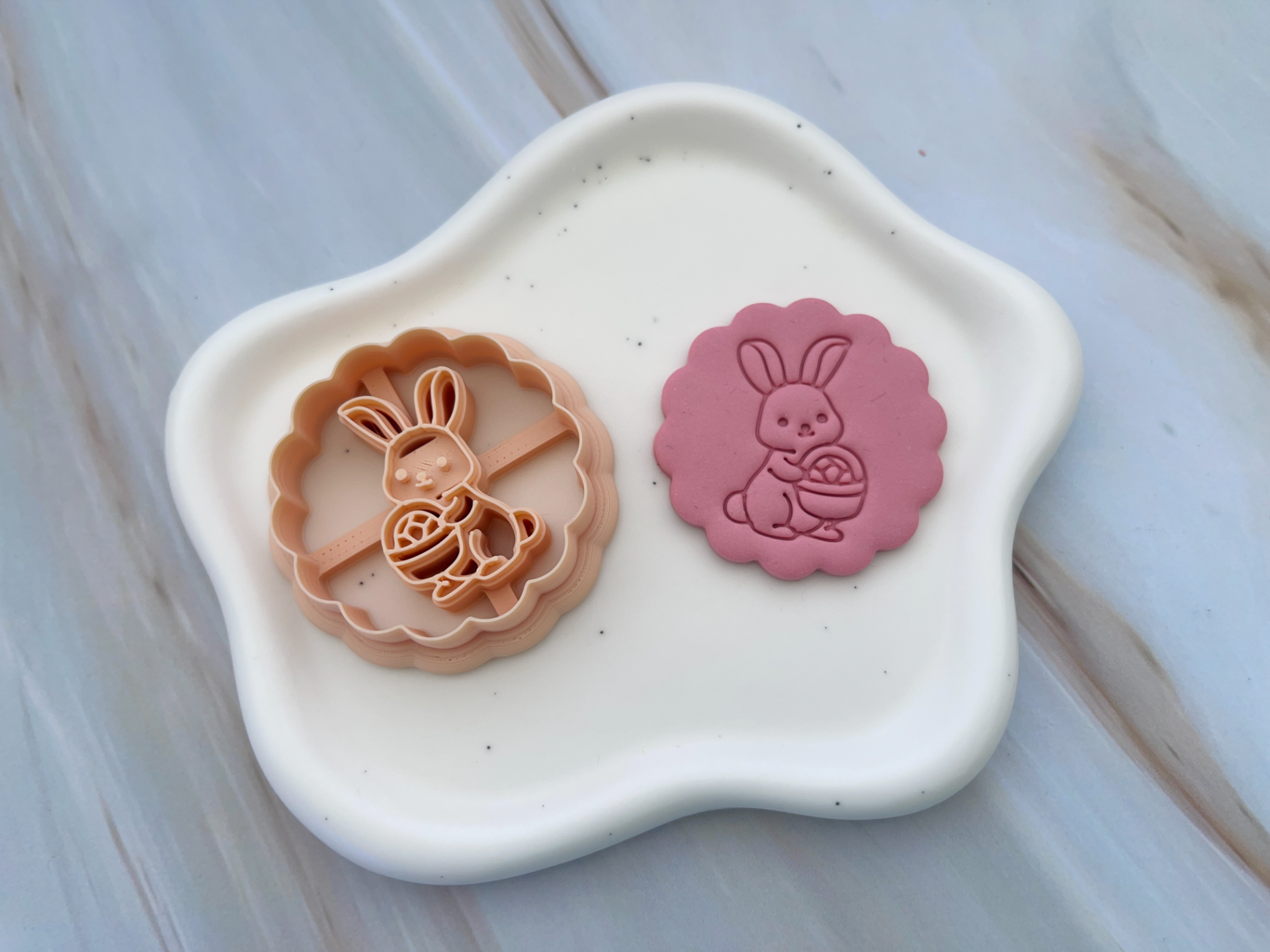 Bunny Basket Polymer Clay Cutter