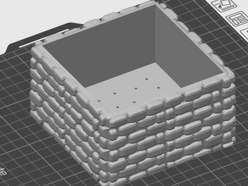 Stone brick plant pot