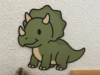 Triceratops | Cute Dino 2D Wall Art | Multicolor