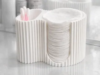 Pads & Q tips holder ribbed bath organizer