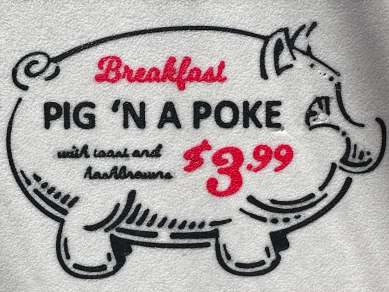 Pig 'n a Poke Sign