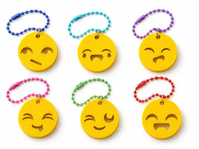 Silly Emoji Keychains (Set of 6)