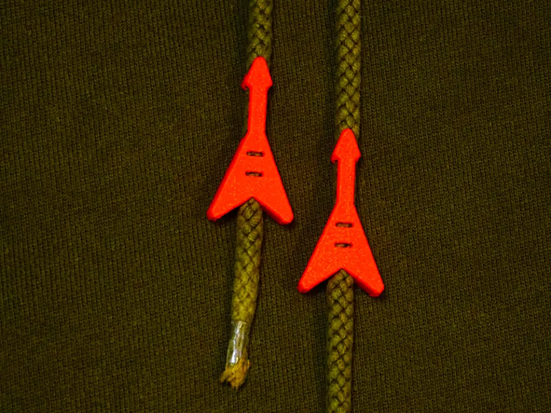 Cute Guitar V Hoodie Drawstring Beads
