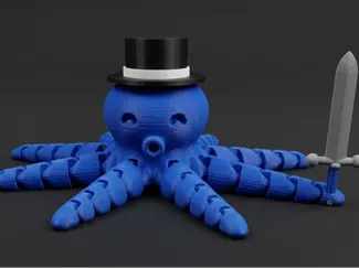 octopus with hat and sword