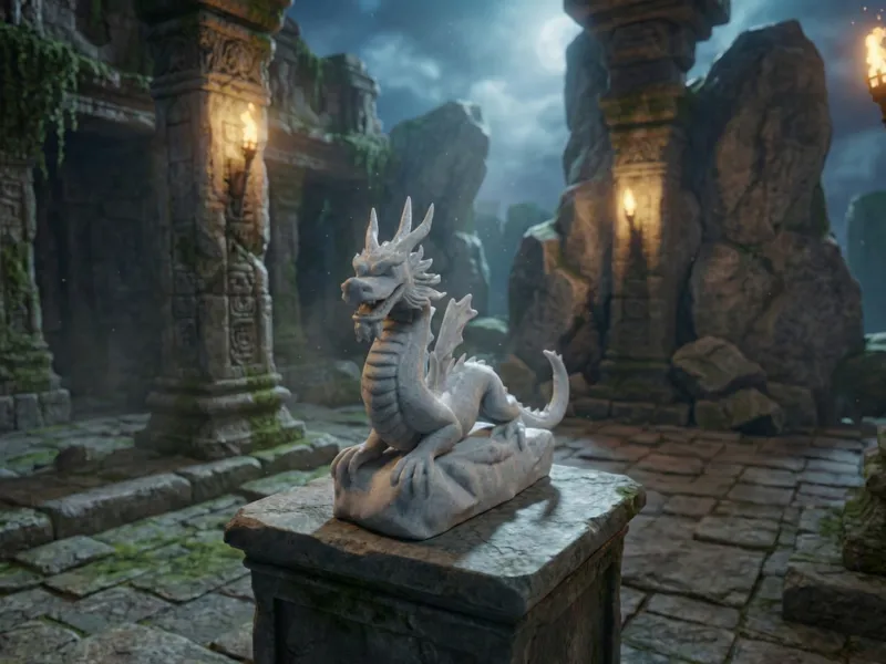 The Stone Guardian - Detailed Dragon Figure