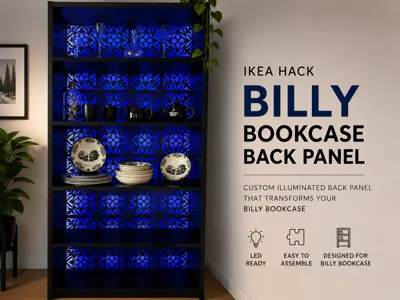 IKEA Billy Bookcase Gothic Back Panel with LEDs